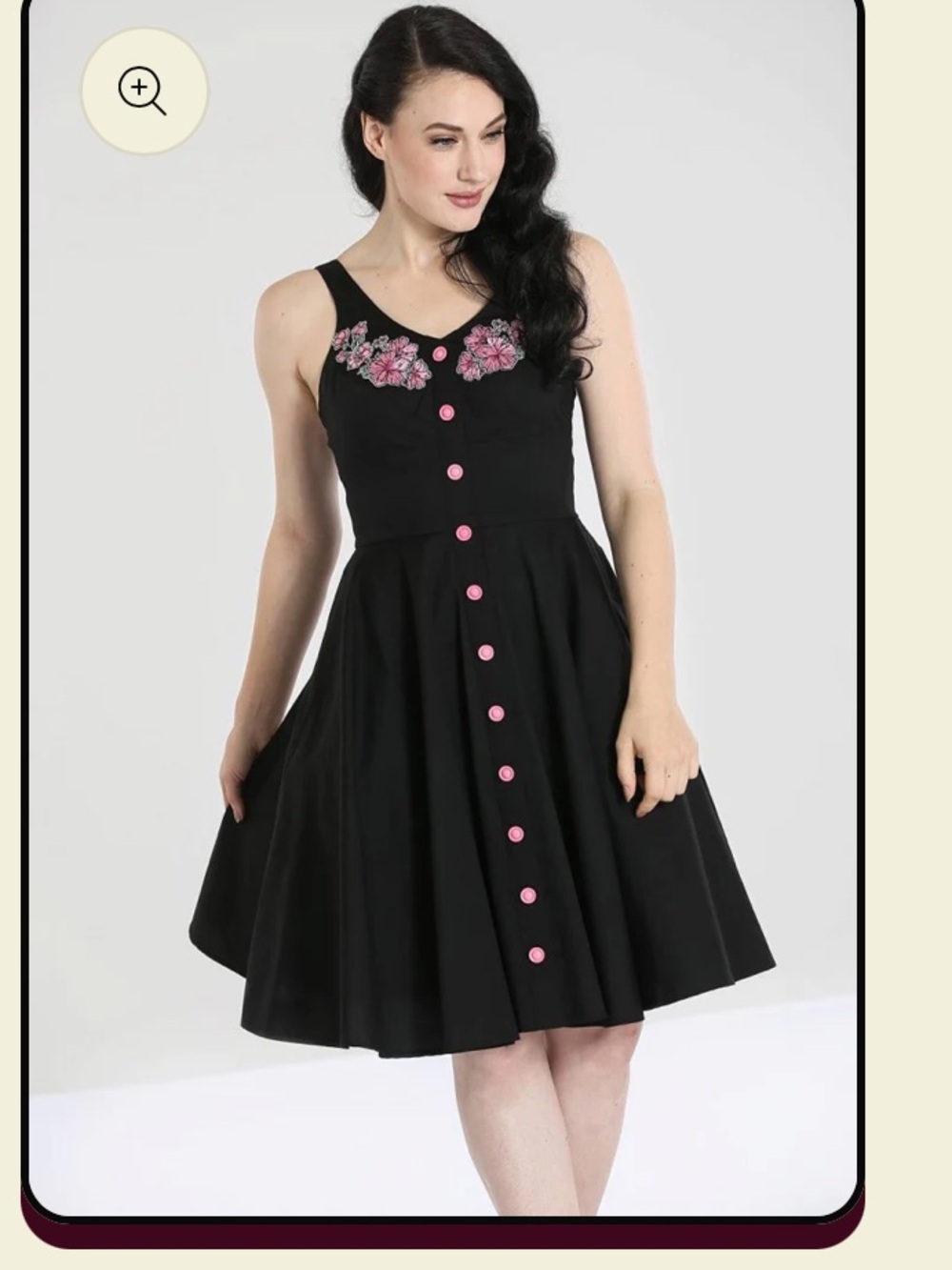 Hell Bunny Black and Pink Embellished Mini Sundress